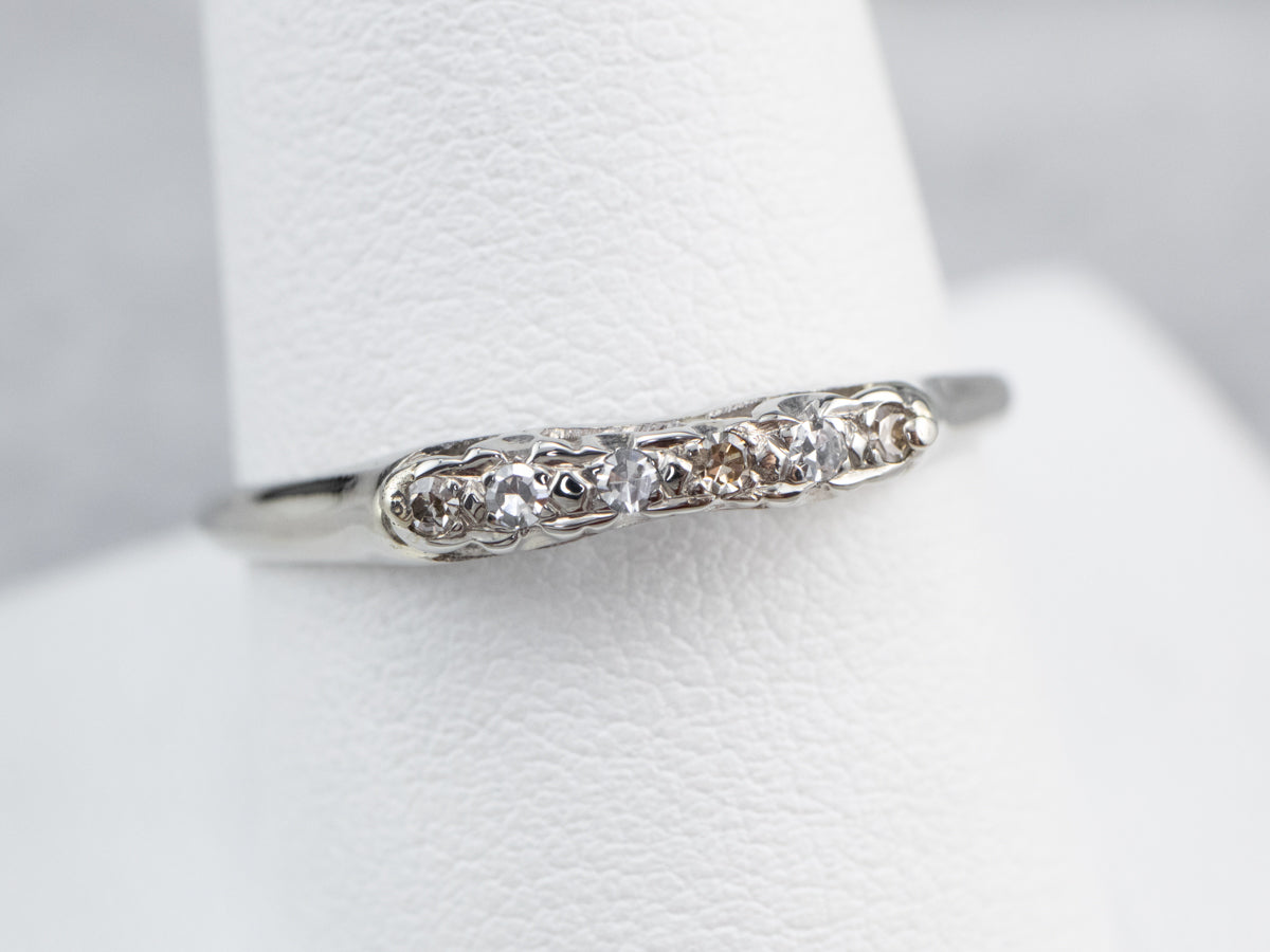 White Gold Vintage Diamond Band