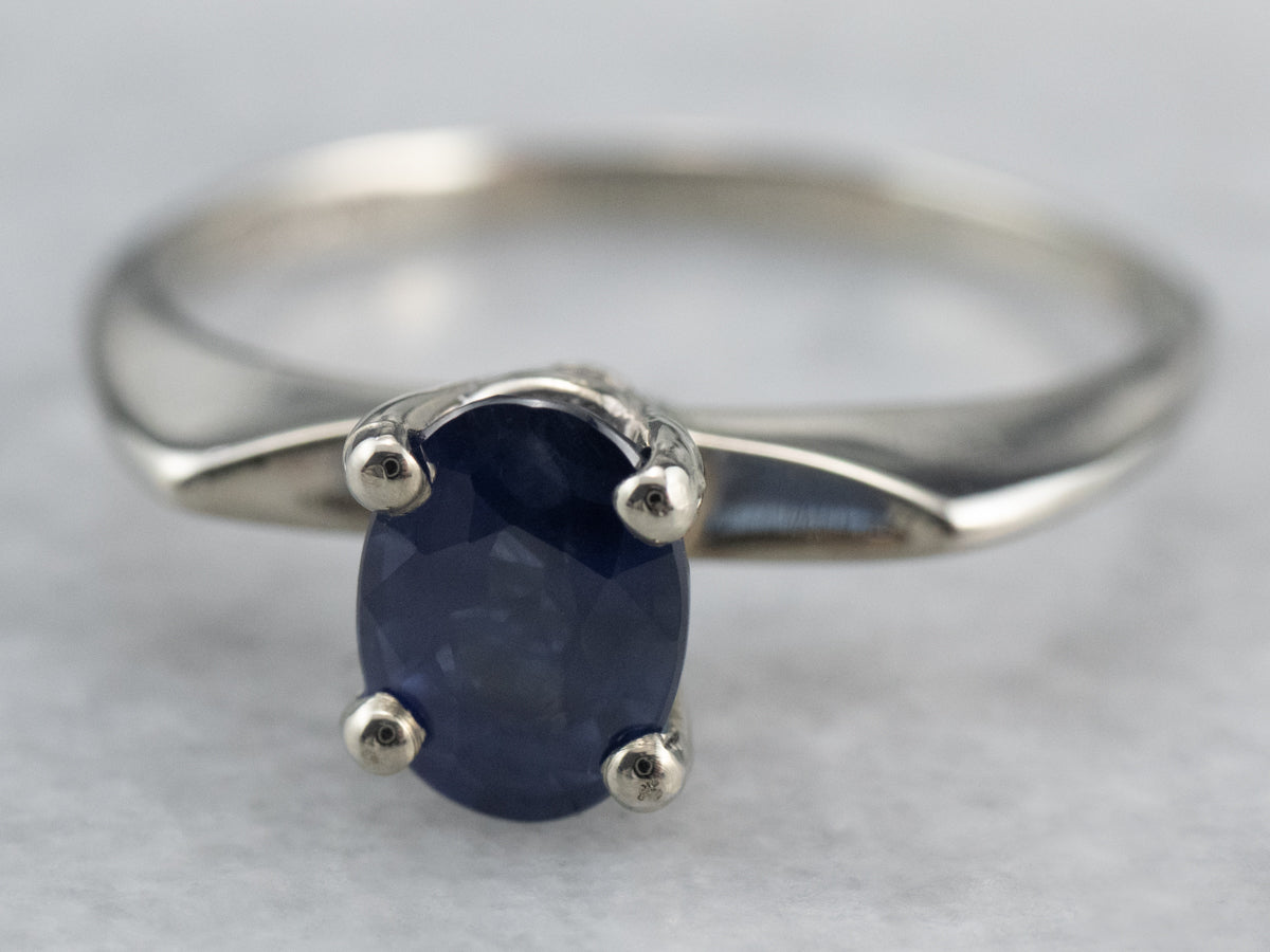 White Gold Sapphire Solitaire Ring