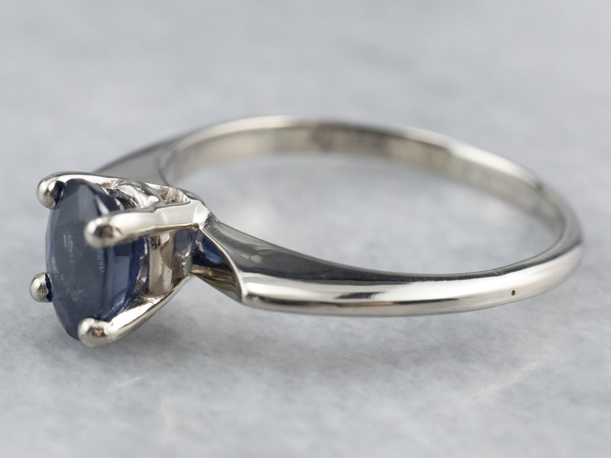 White Gold Sapphire Solitaire Ring