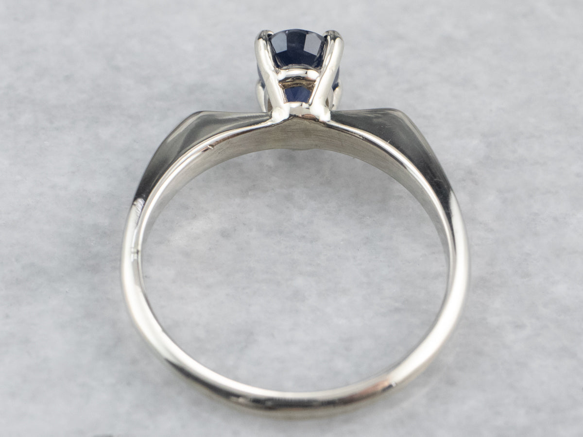 White Gold Sapphire Solitaire Ring