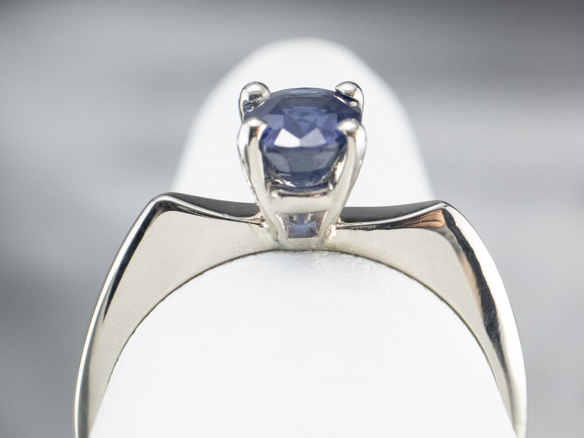 White Gold Sapphire Solitaire Ring