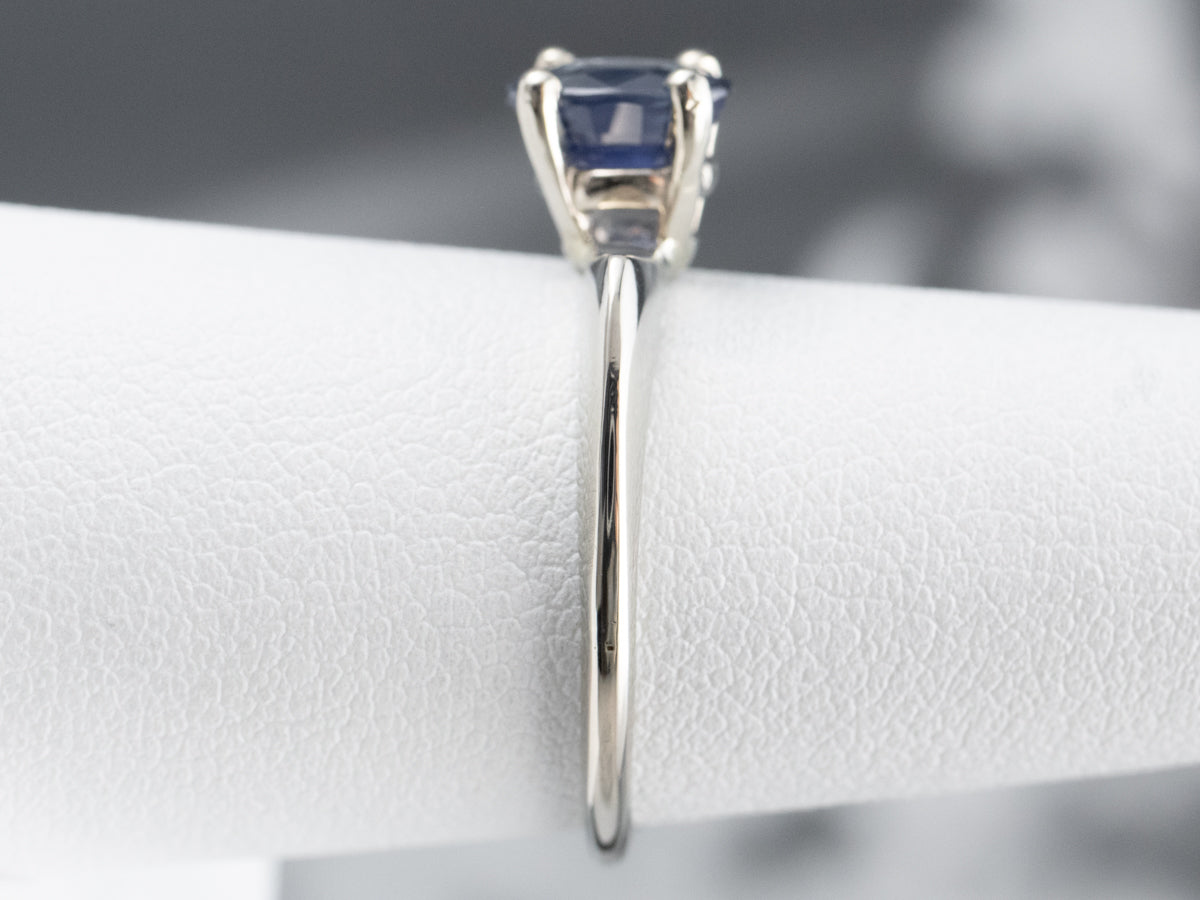 White Gold Sapphire Solitaire Ring