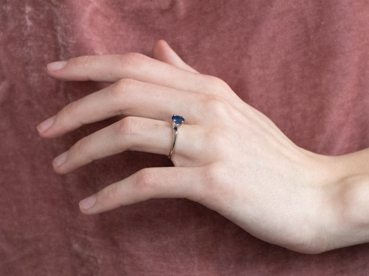 White Gold Sapphire Solitaire Ring