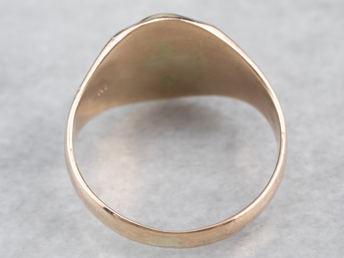 Two Tone Gold "DB" Signet Ring