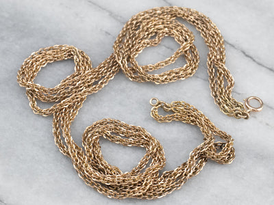 Antique Three Strand Chain Gold Necklace