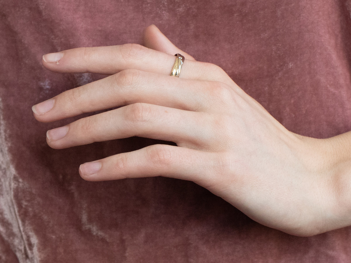 Tri-Color Gold Diamond Solitaire Band