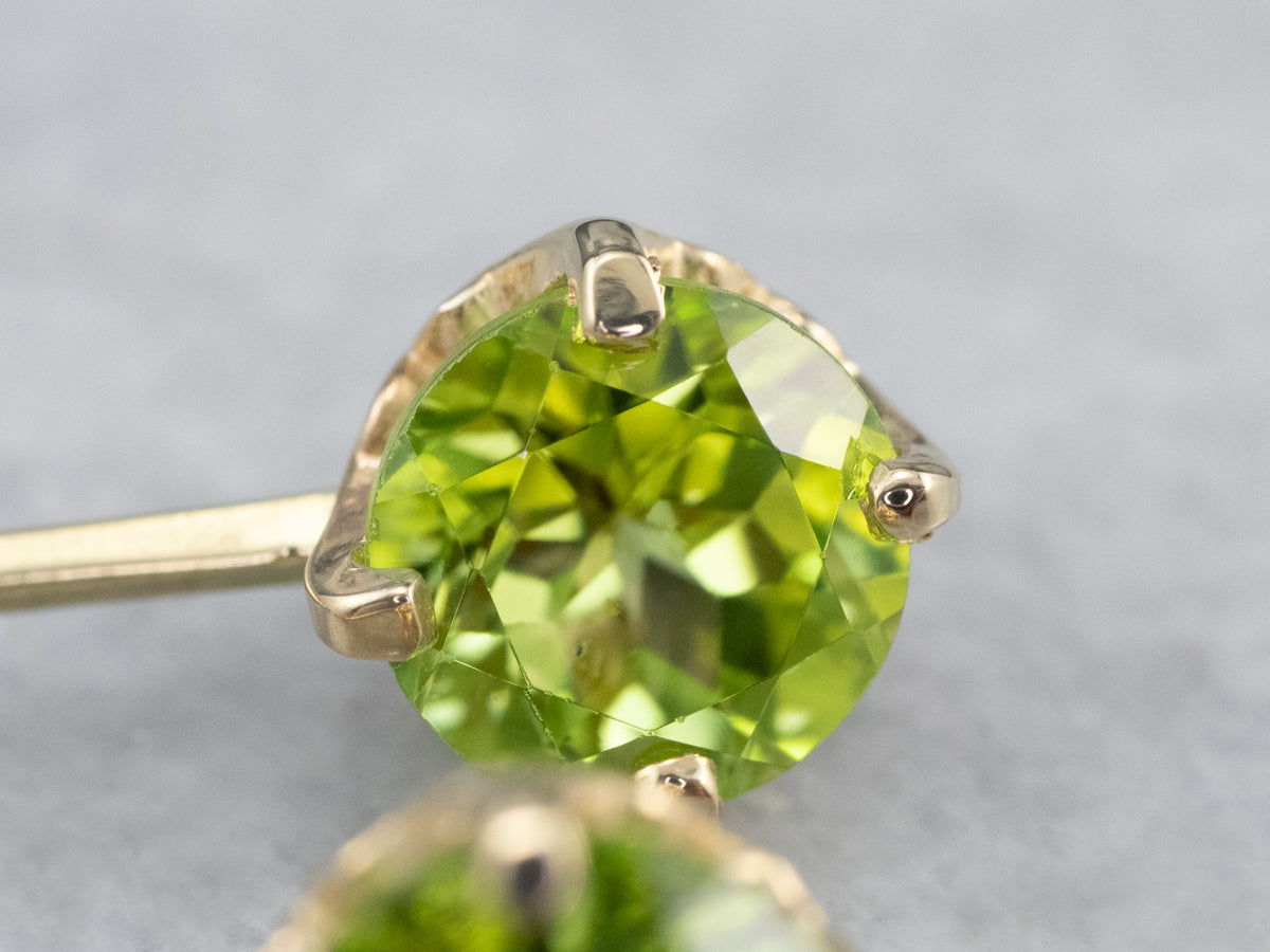 Peridot and Diamond Drop Earrings