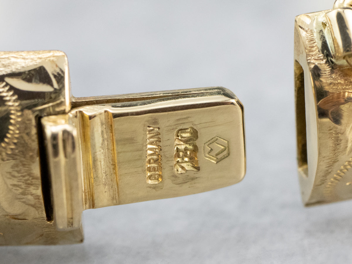 Engraved Gold Bangle Bracelet