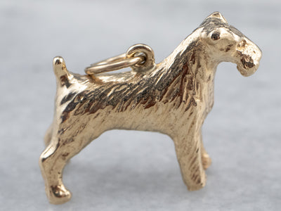 Gold Schnauzer Terrier Dog Charm