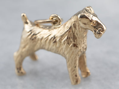 Gold Schnauzer Terrier Dog Charm