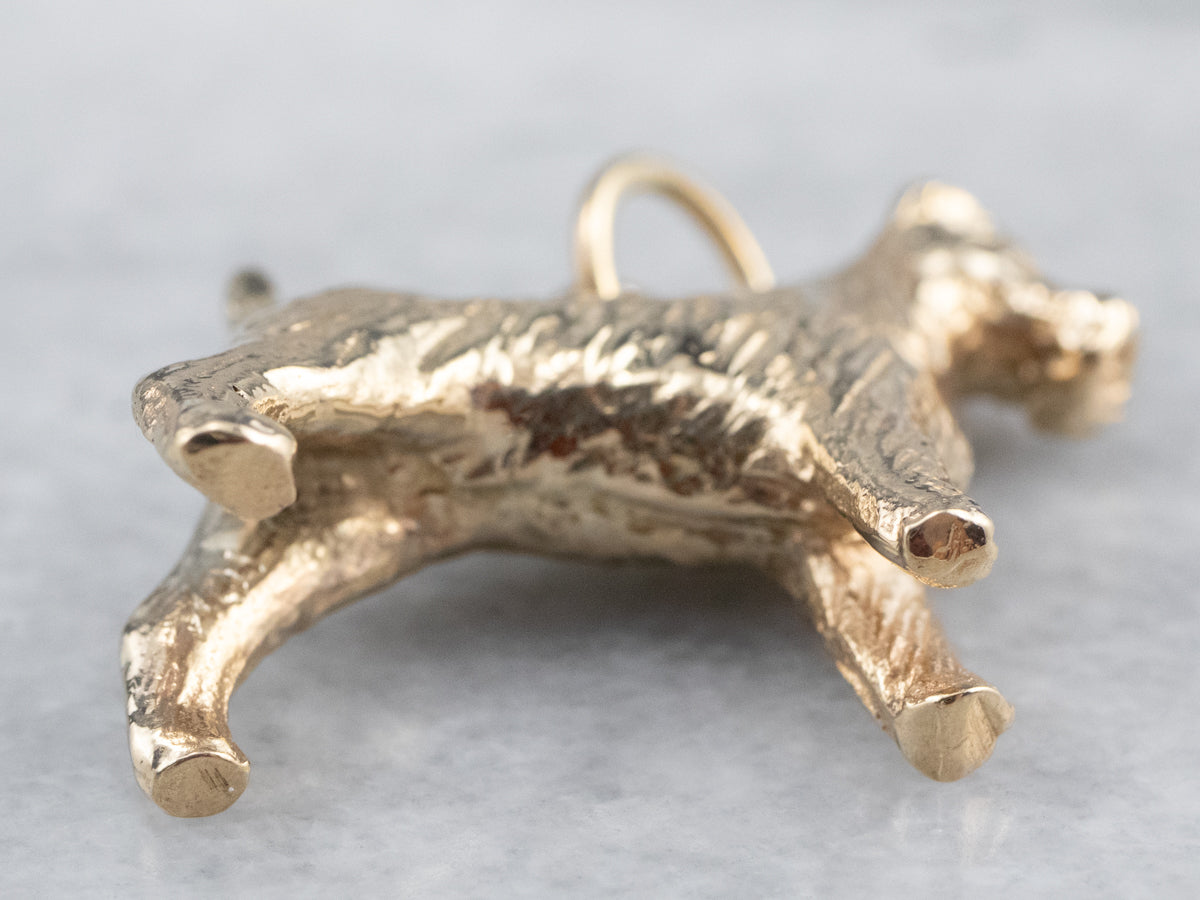 Gold Schnauzer Terrier Dog Charm