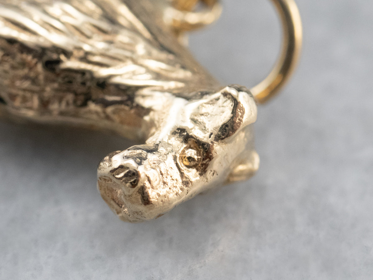 Gold Schnauzer Terrier Dog Charm