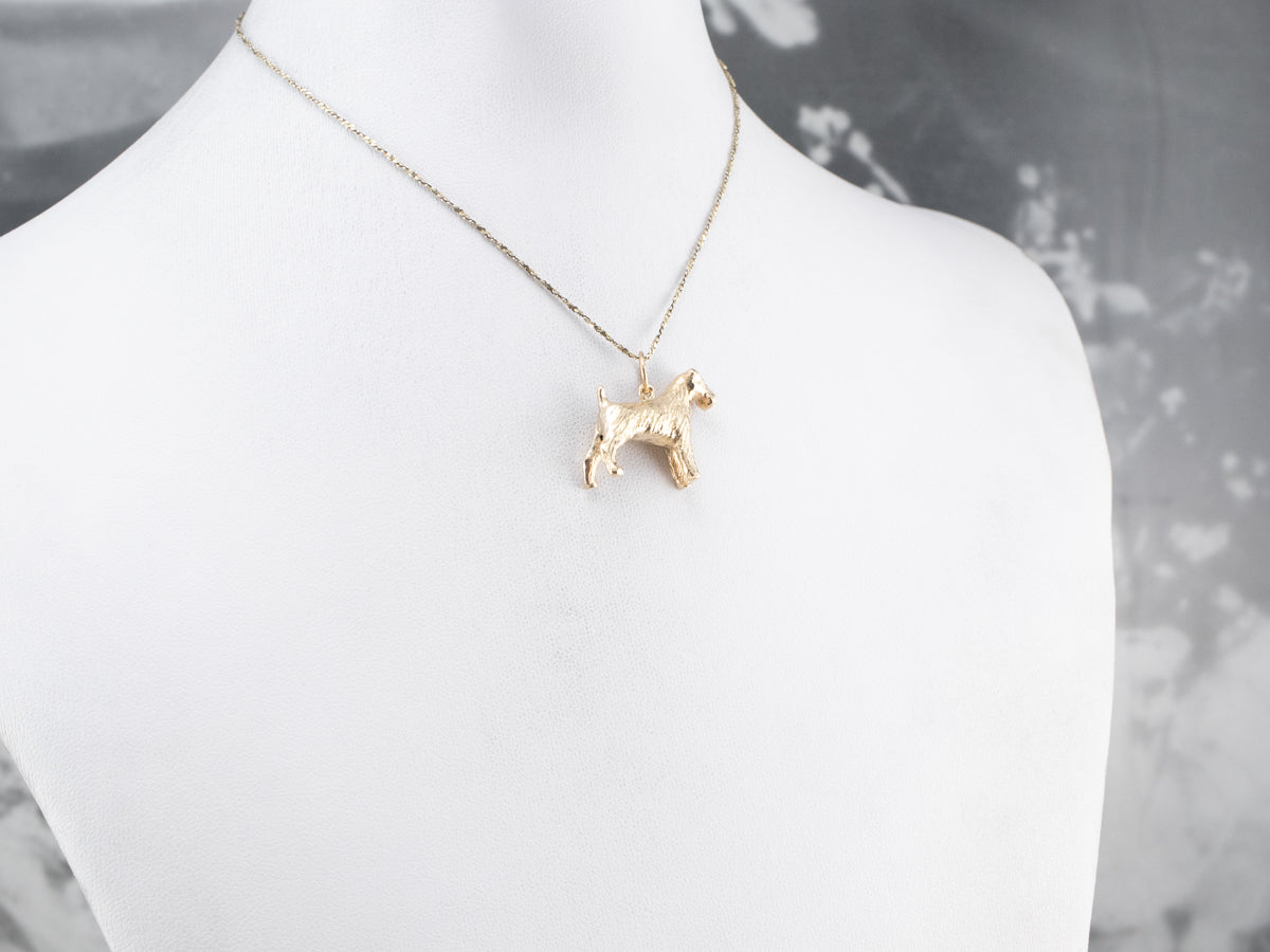 Gold Schnauzer Terrier Dog Charm