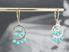 Turquoise Glass Bead Gold Drop Earrings
