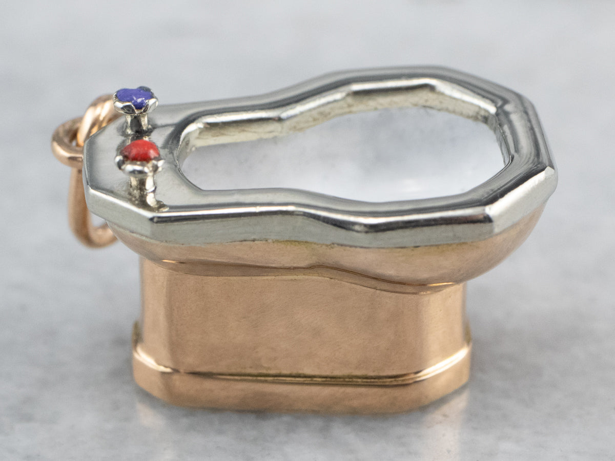 Charm para bidé esmaltado en oro de 18 quilates