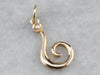 Gold Scrolling Seed Pearl Pendant