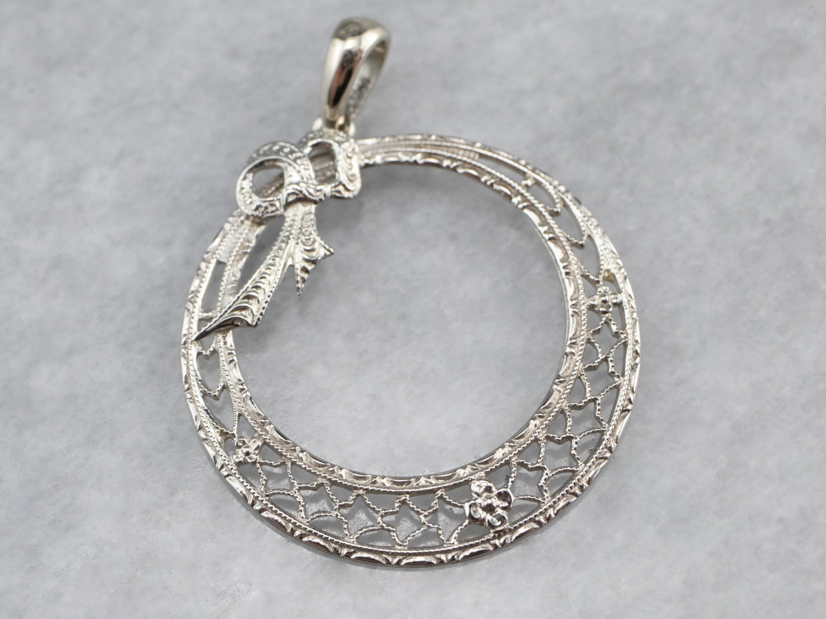 Art Deco Filigree Wreath Pendant