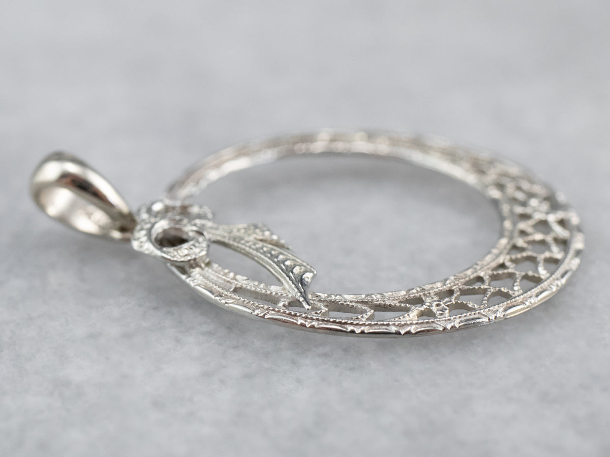 Art Deco Filigree Wreath Pendant
