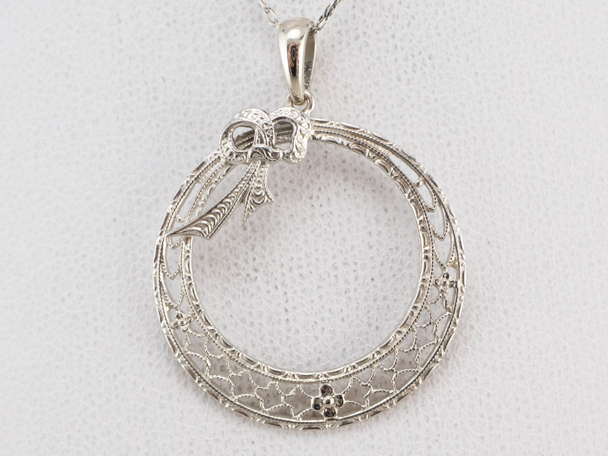 Art Deco Filigree Wreath Pendant