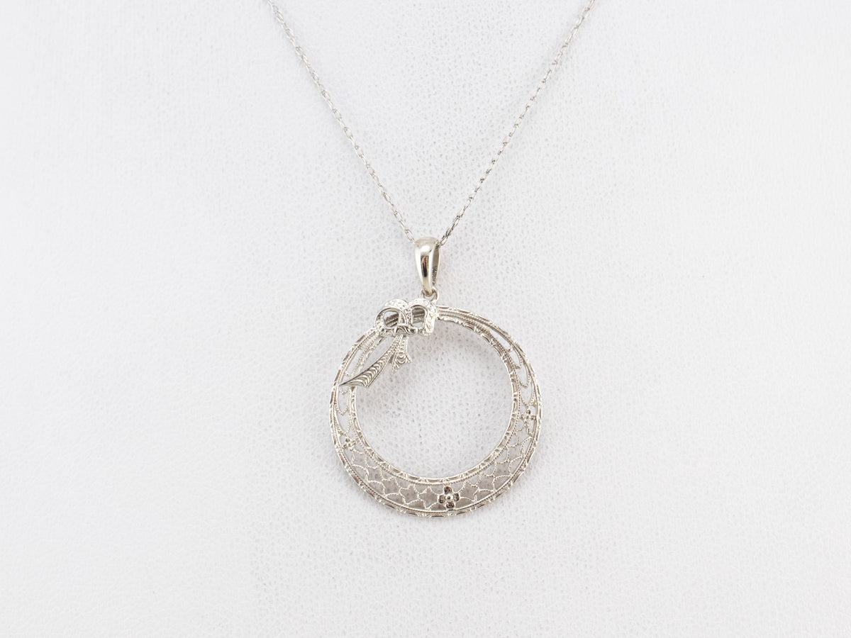 Art Deco Filigree Wreath Pendant