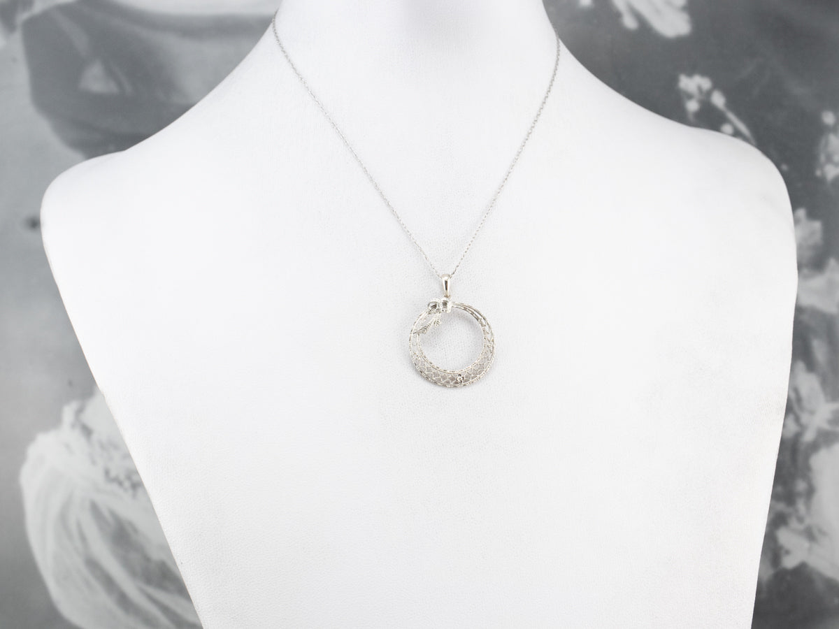 Art Deco Filigree Wreath Pendant