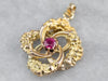 Gold Ruby Lover's Knot Pendant
