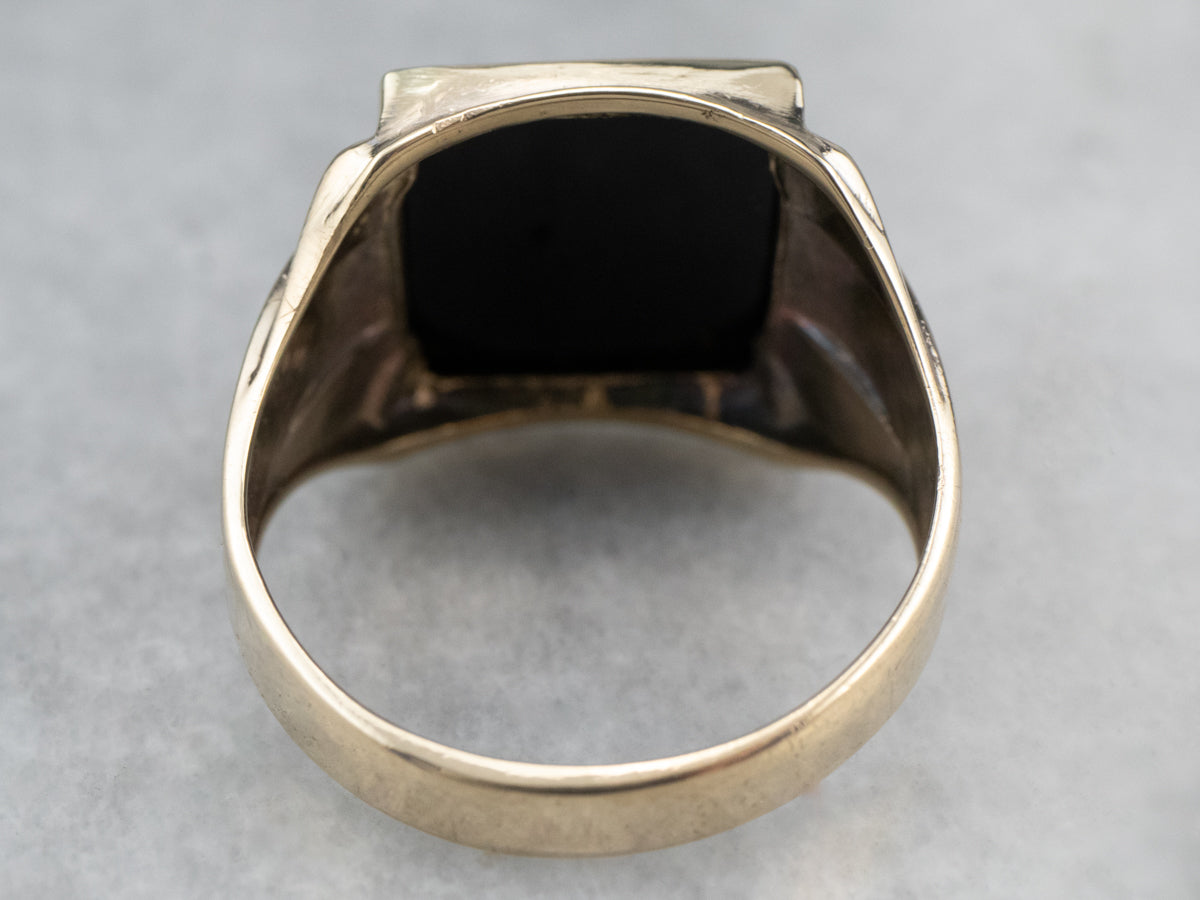 Men's Retro Black Onyx Ring