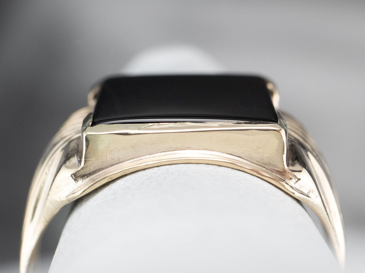 Men's Retro Black Onyx Ring