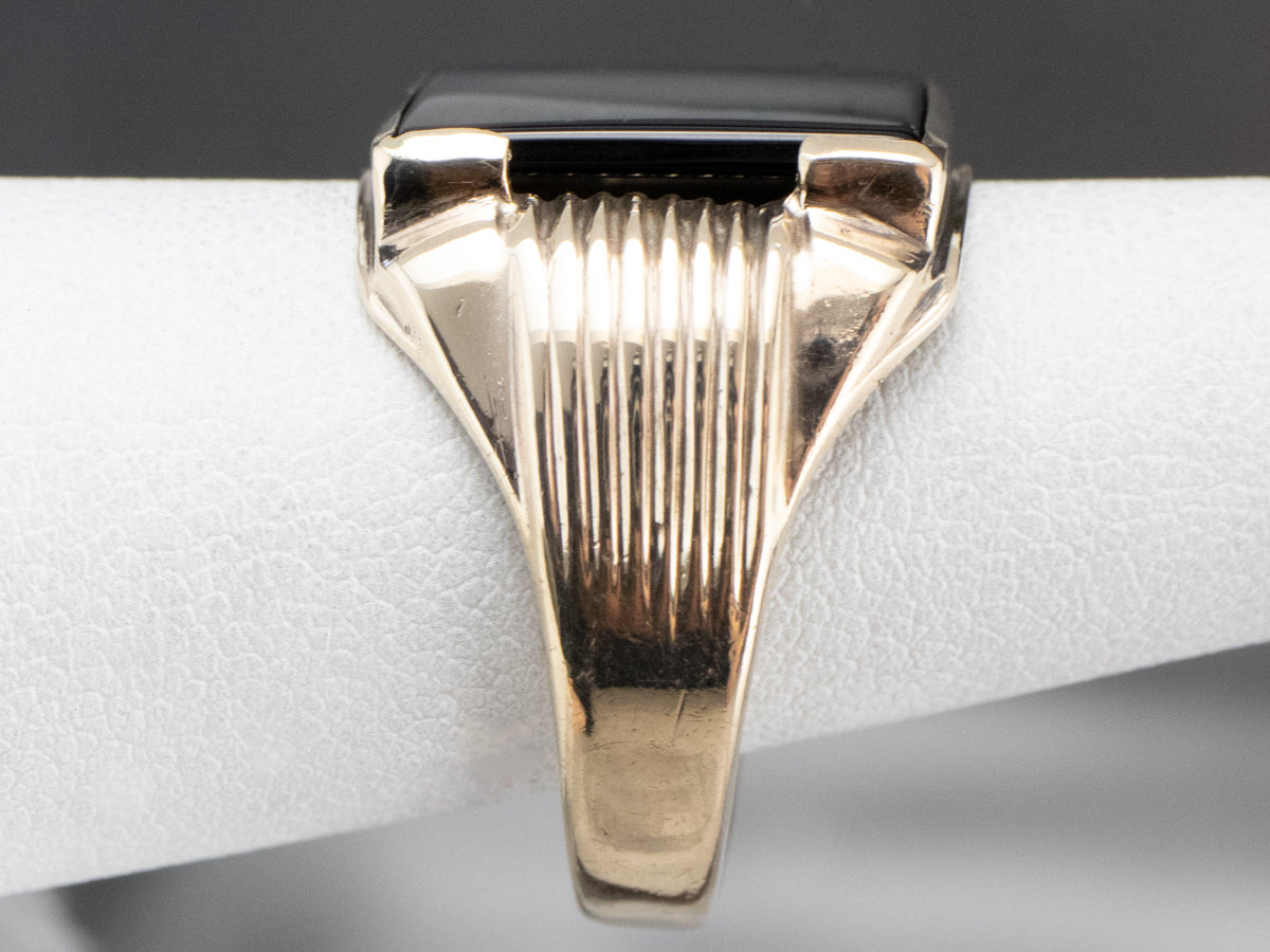 Men's Retro Black Onyx Ring