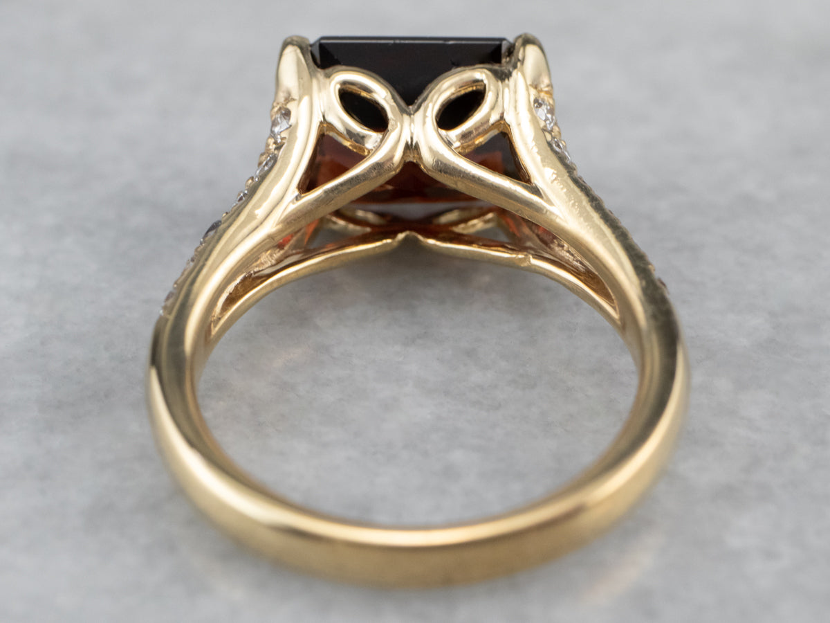 Pyrope Garnet and Diamond 18K Gold Ring