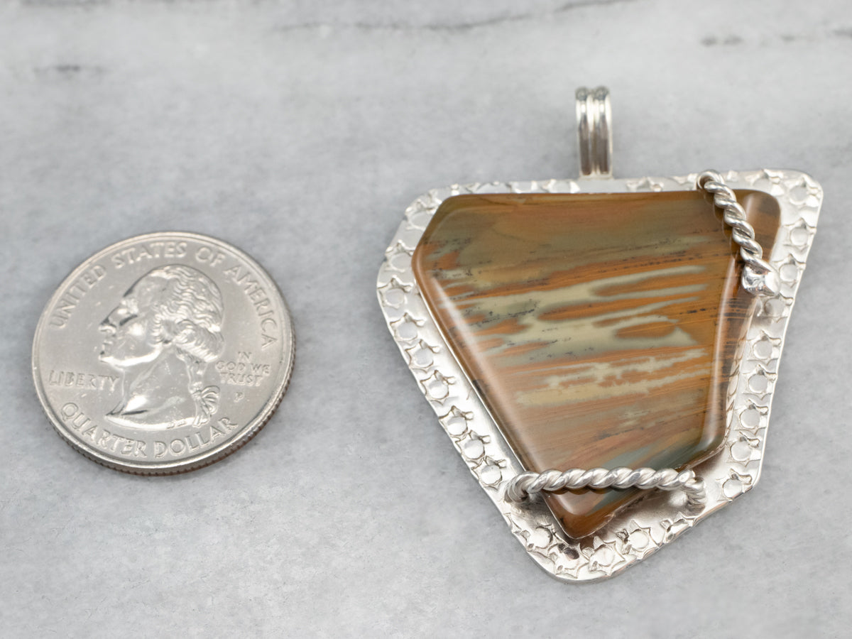 Brown Jasper Sterling Silver Statement Pendant