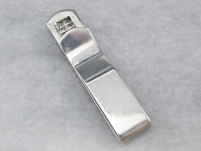 Diamond Sterling Silver Tie Bar