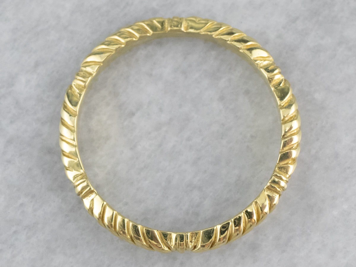 Rope Patterned Gold Band Ring