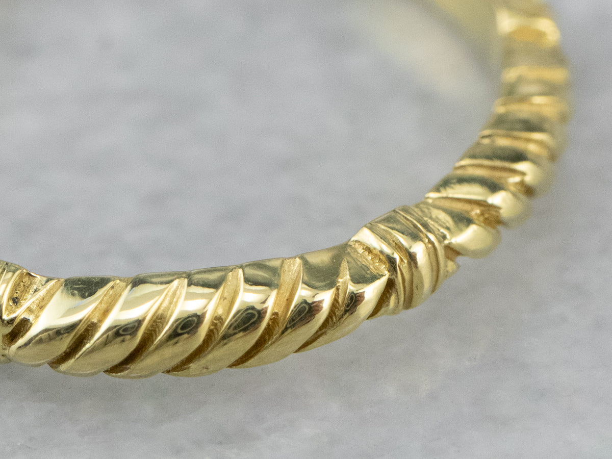 Rope Patterned Gold Band Ring