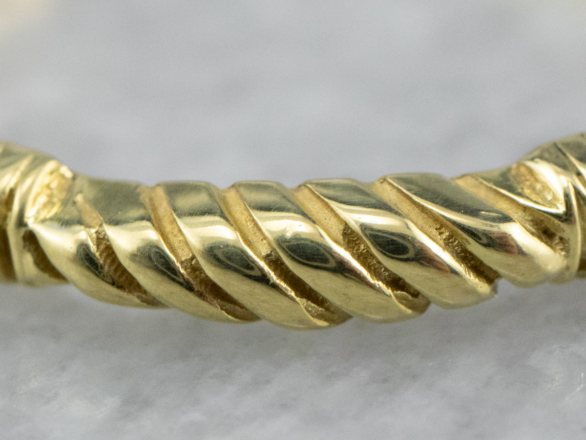 Rope Patterned Gold Band Ring