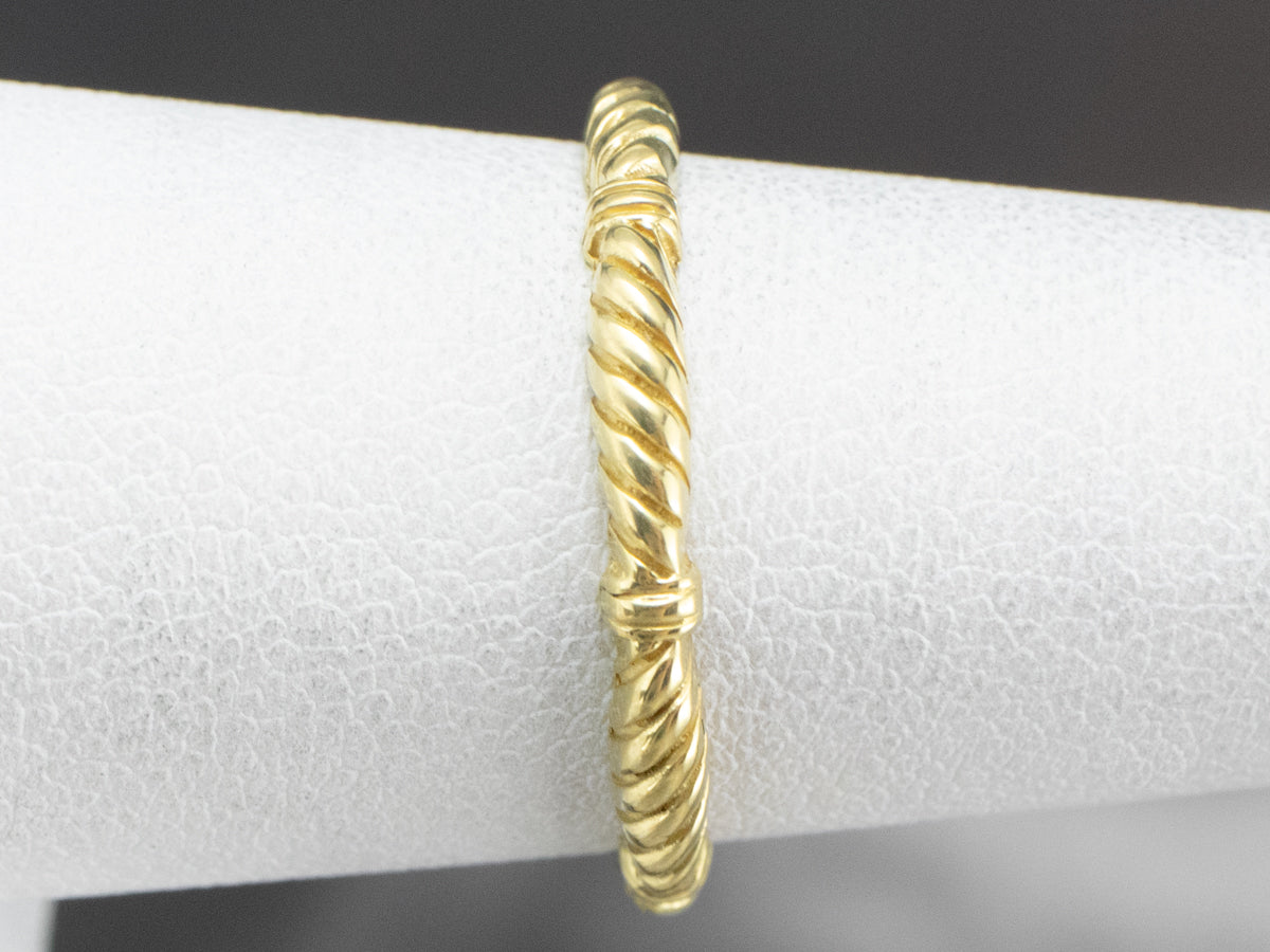 Rope Patterned Gold Band Ring