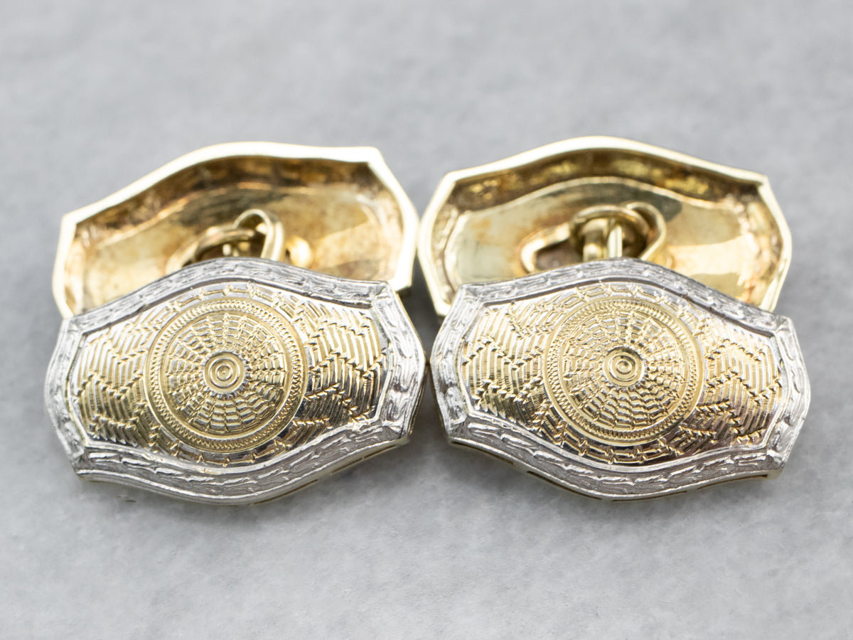 Art Deco Two Tone Gold Cufflinks