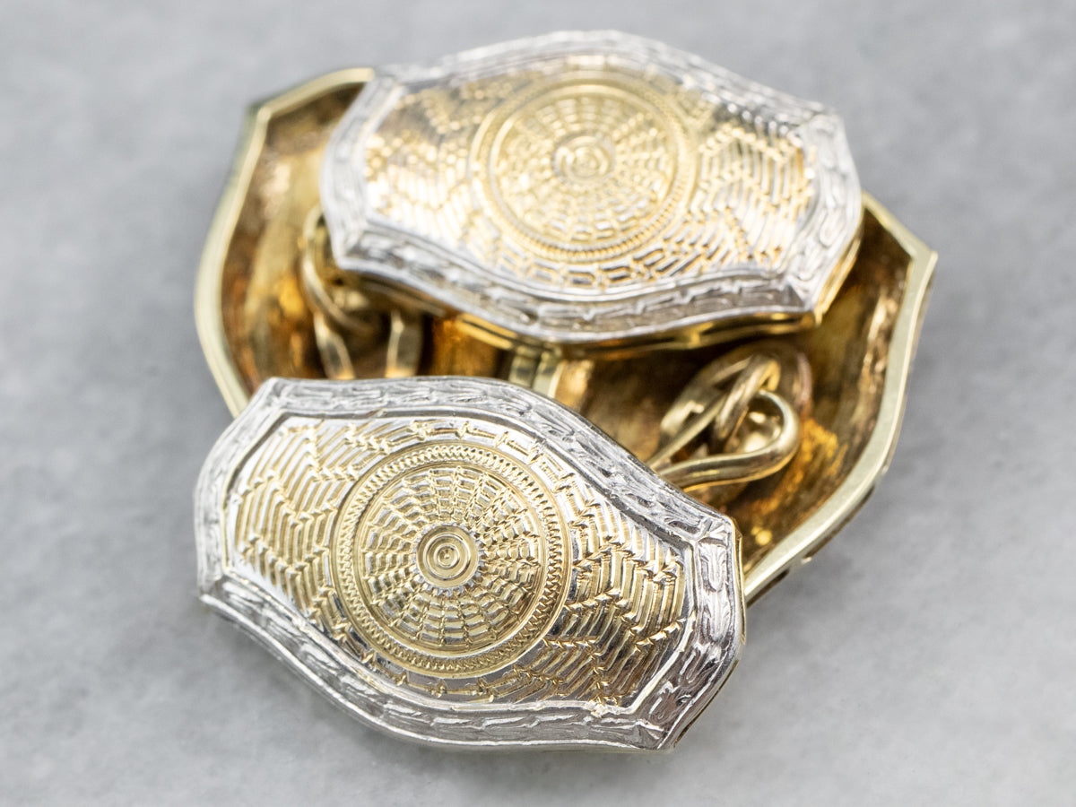 Art Deco Two Tone Gold Cufflinks