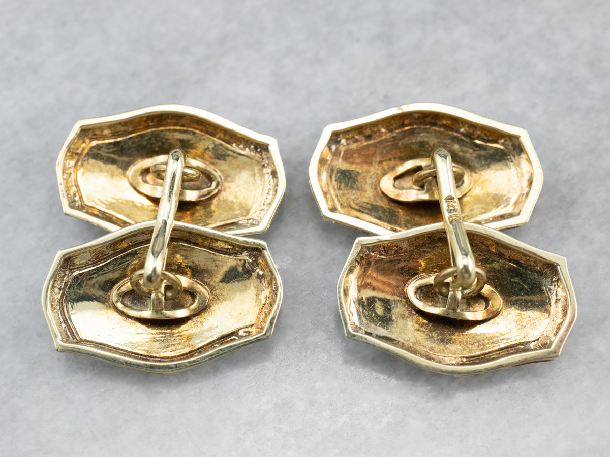 Art Deco Two Tone Gold Cufflinks