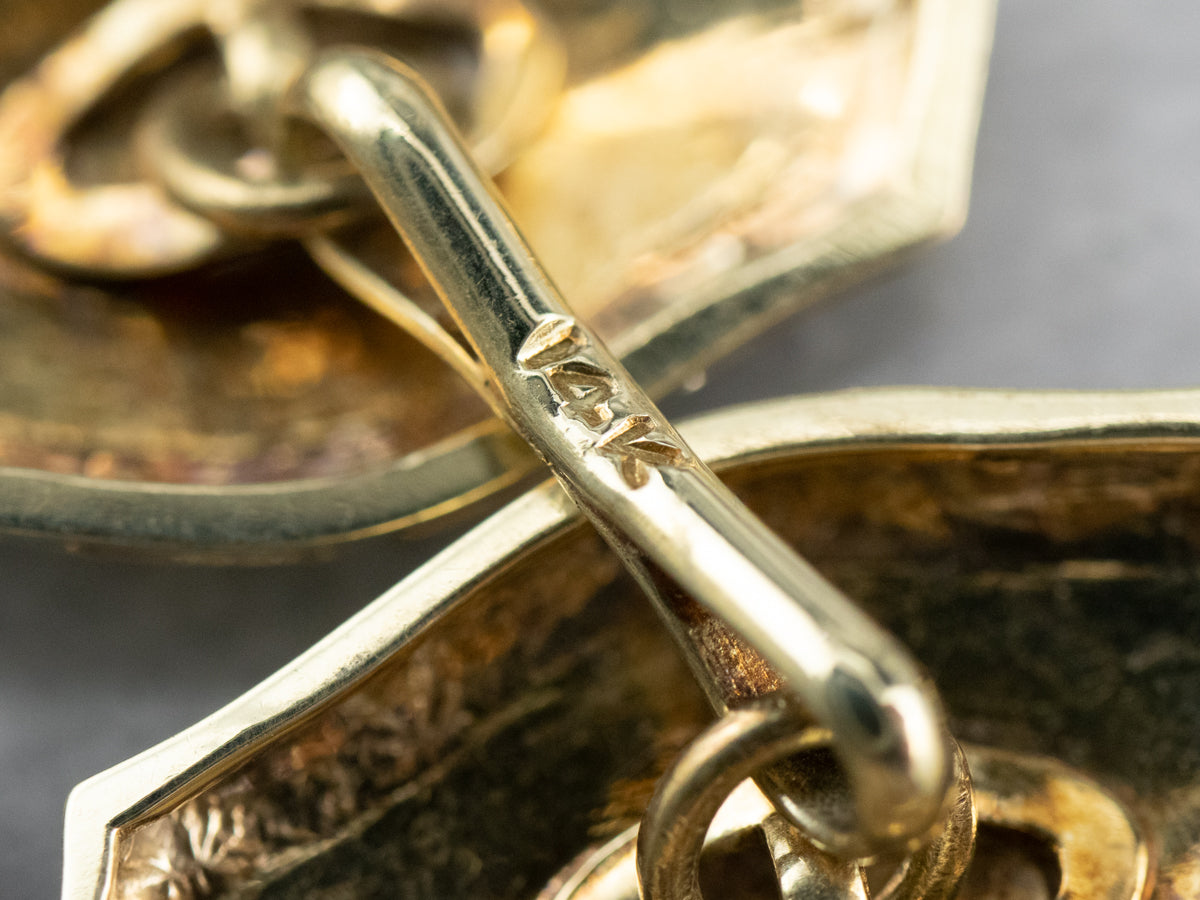Art Deco Two Tone Gold Cufflinks