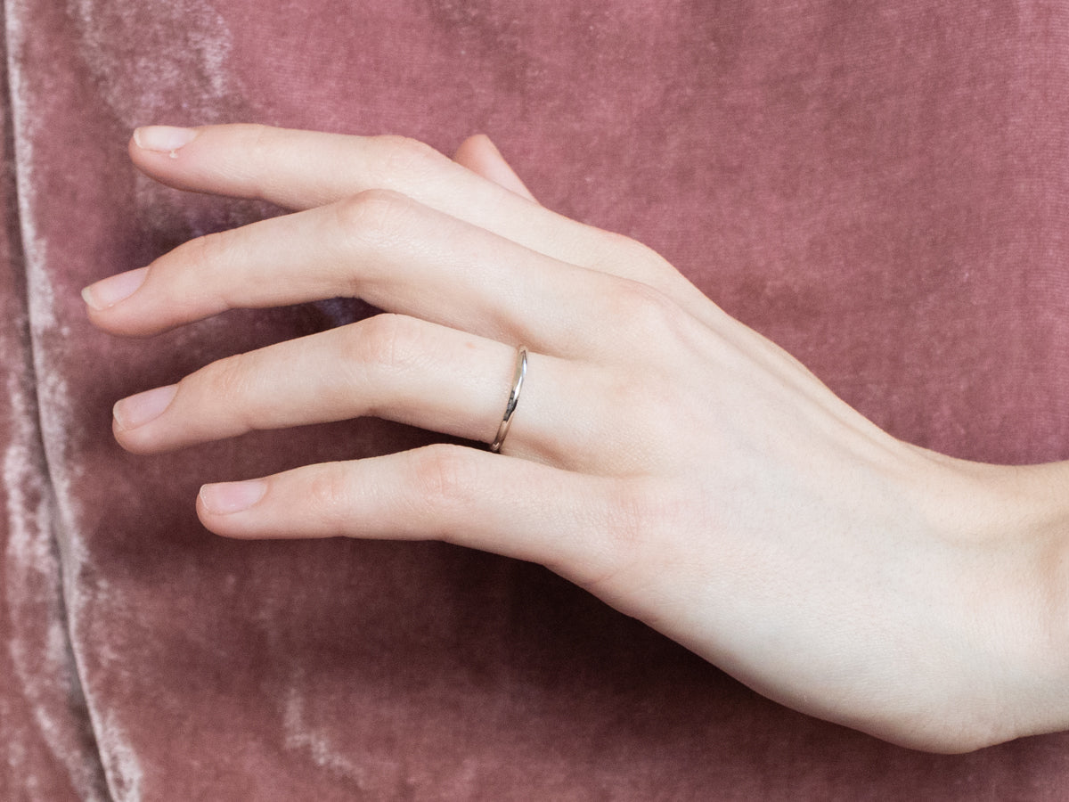 Thin White Gold Band