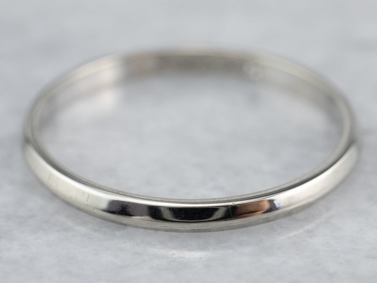 Thin White Gold Band