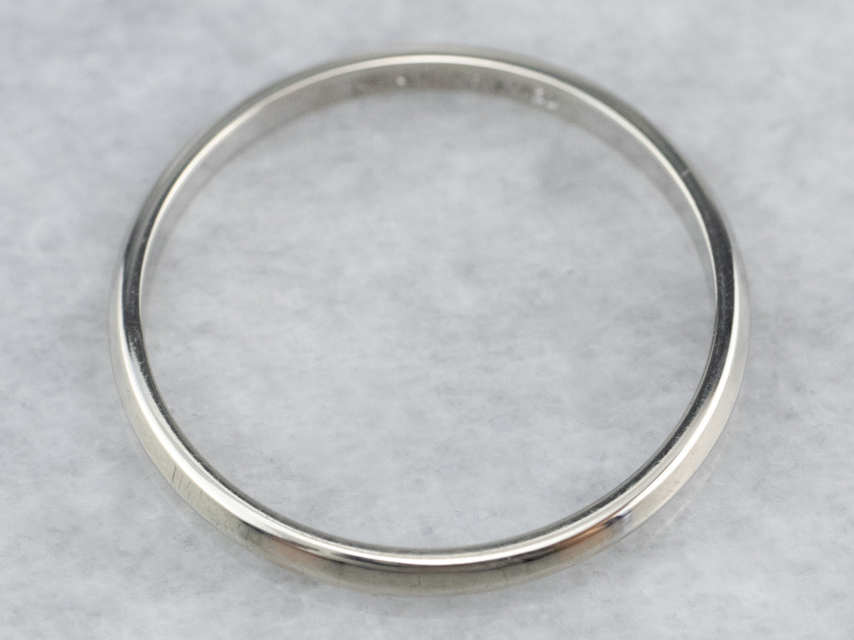 Thin White Gold Band