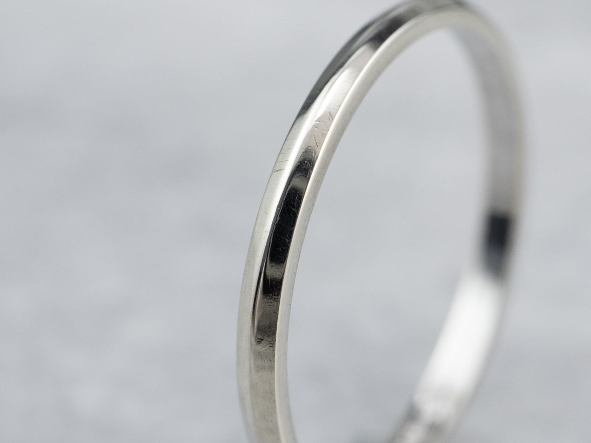 Thin White Gold Band