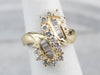 Baguette and Round Cut Diamond Bypass Ring