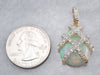 Gold Opal and Diamond Pendant