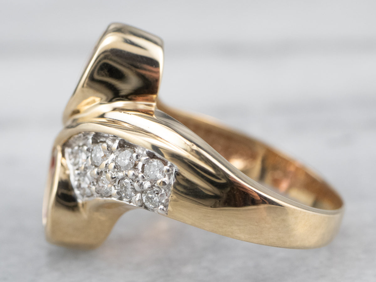 Pink Sapphire Diamond Bypass Ring