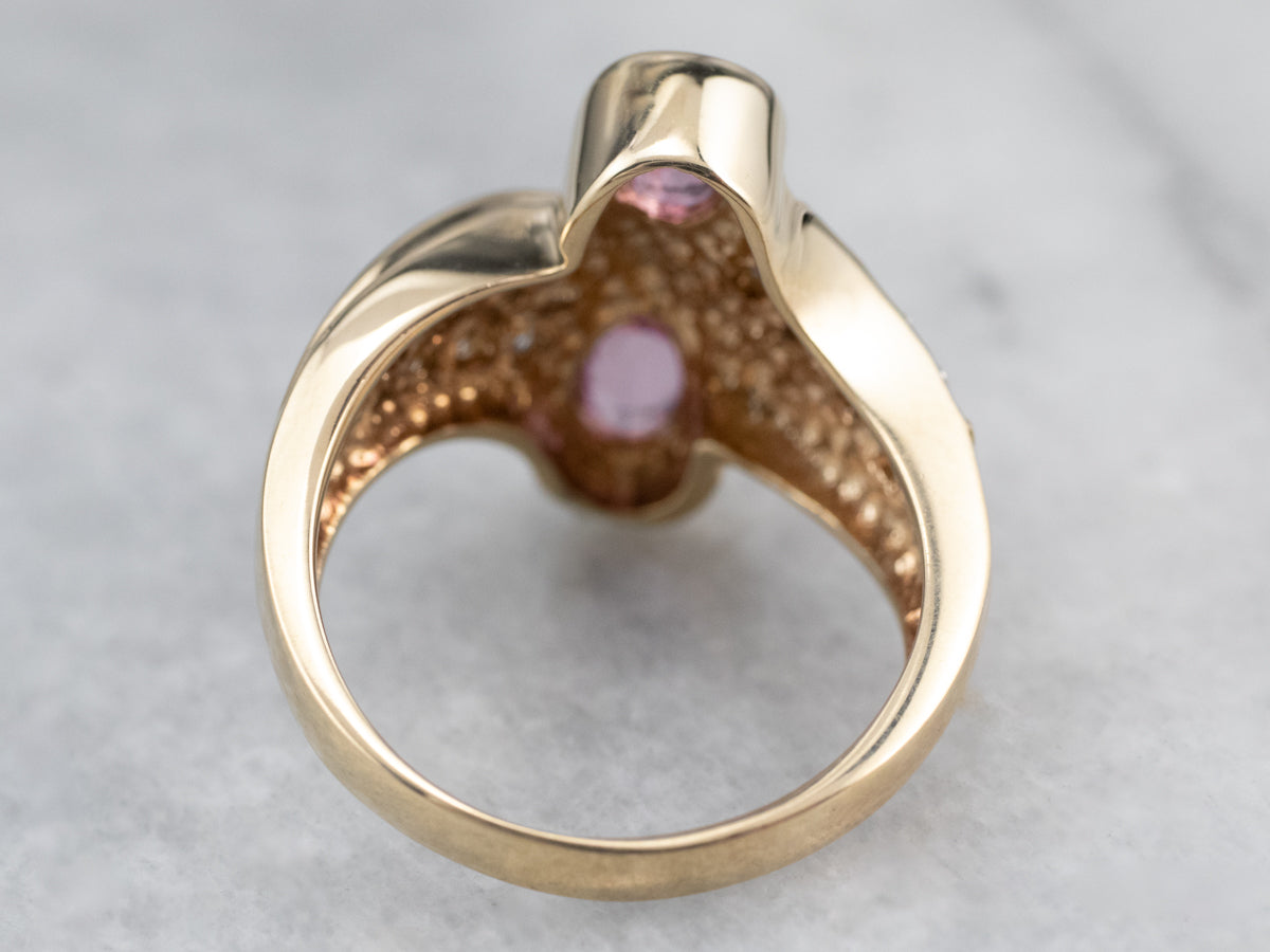 Pink Sapphire Diamond Bypass Ring