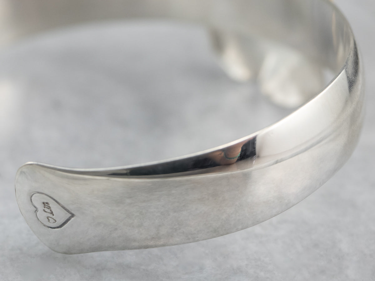 Rhodochrosite Floral Sterling Silver Cuff Bracelet