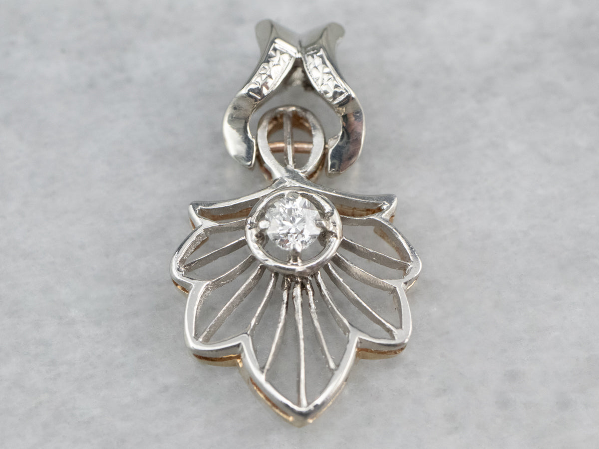 Diamond Filigree Mixed Metal Pendant